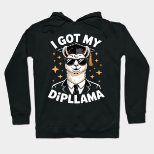 I Got My Dipllama Funny Llama Diploma School Graduation Hoodie